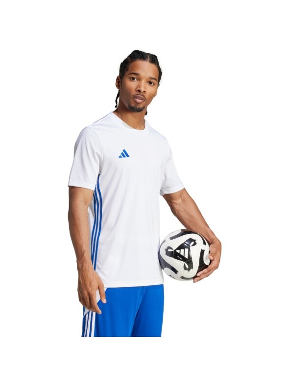 Vyriški marškinėliai adidas Table 23 Jersey baltos ir mėlynos spalvos JI8824 Vyriški marškinėliai adidas Table 23 Jersey baltos ir mėlynos spalvos JI8824