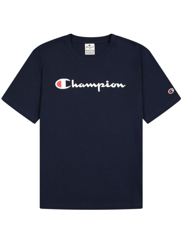 Champion SS Tee vyriški marškiniai, tamsiai mėlyni 220256 BS501 1 Champion SS Tee vyriški marškiniai, tamsiai mėlyni 220256 BS501 1