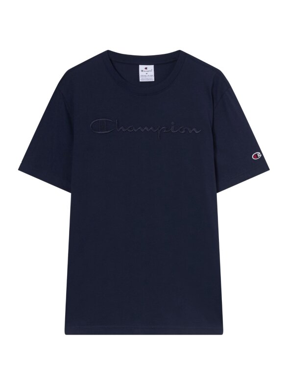 Champion SS Tee vyriški marškiniai, tamsiai mėlyni 220273 BS501 1 Champion SS Tee vyriški marškiniai, tamsiai mėlyni 220273 BS501 1