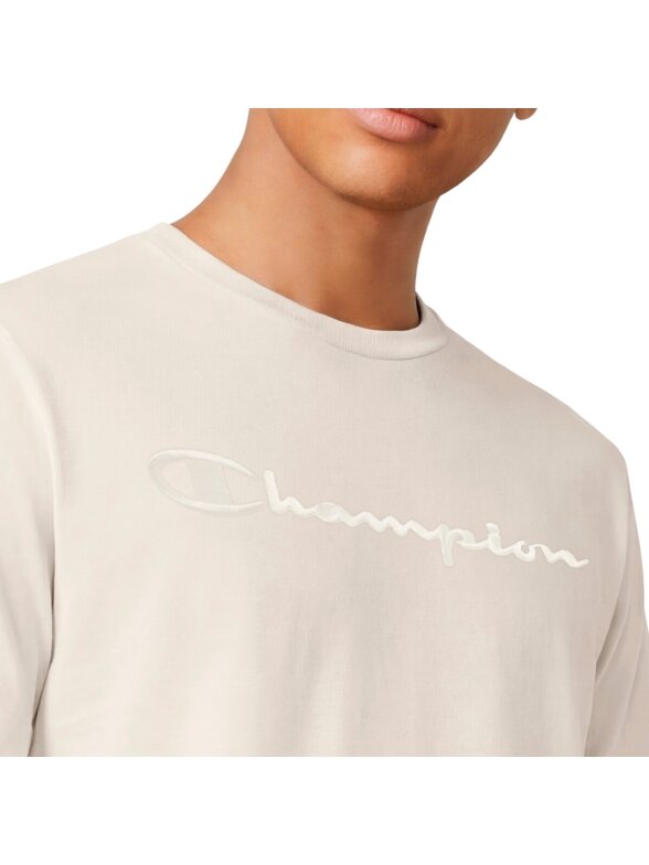 Champion SS Tee vyriški marškiniai, kreminiai 220273 YS084 3
