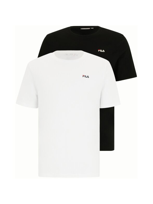 Fila Brod vyriški marškiniai 2 pak. balti, juodi FAM0083 83072 Fila Brod vyriški marškiniai 2 pak. balti, juodi FAM0083 83072