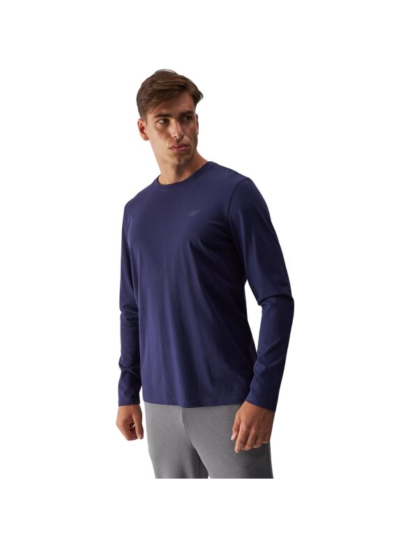 4F Vyriški marškiniai Longsleeve M375 tamsiai mėlyni 4FWMM00TLONM375 31S
