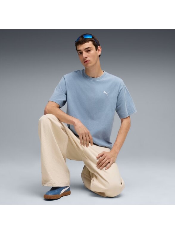 Puma Ess Elevated Relaxed Wash Tee marškinėliai vyrams mėlyni 688048 34 4 Puma Ess Elevated Relaxed Wash Tee marškinėliai vyrams mėlyni 688048 34 4