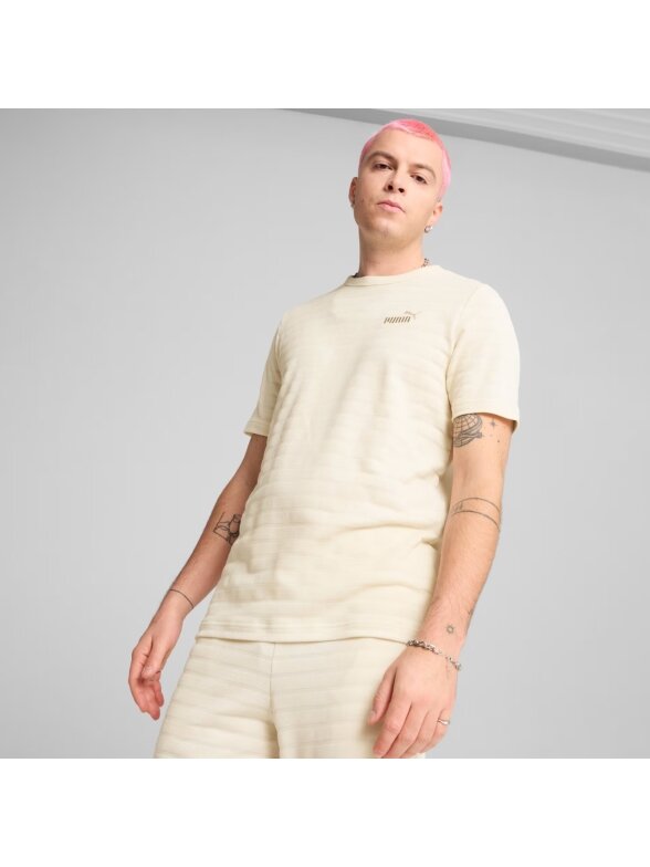 Puma Ess Elevated Structured Tee vyriška marškinėliai smėlio spalvos 684722 99 2