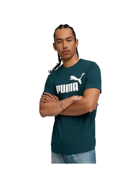 Puma Ess No.1 Logo Tee vyriški marškinėliai žali 682533 75