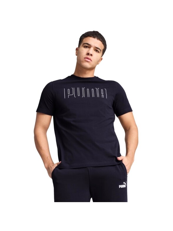 Puma Sport Graphic Tee marškinėliai vyrams tamsiai mėlyni 684617 16 Puma Sport Graphic Tee marškinėliai vyrams tamsiai mėlyni 684617 16