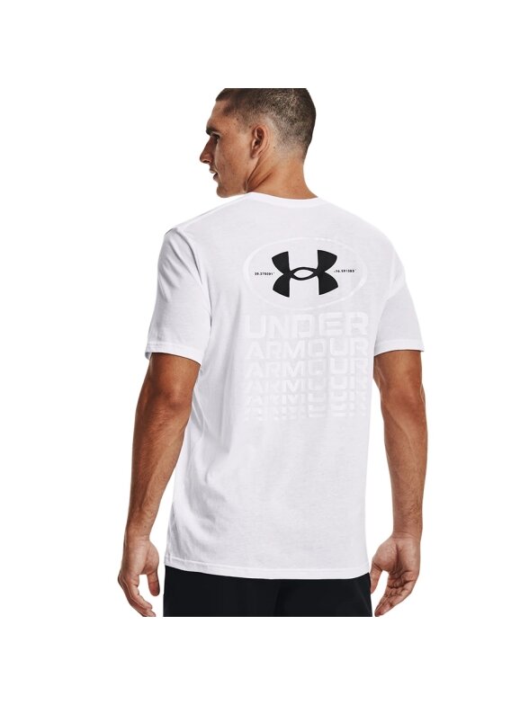 Under Armour Repeat Ss grafika vyriški marškinėliai balti 1371264 100 3