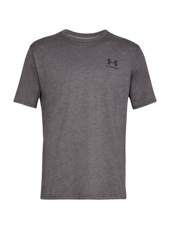 Vyriški marškinėliai Under Armour Sportstyle kairėje krūtinėje SS tamsiai pilka 1326799 019