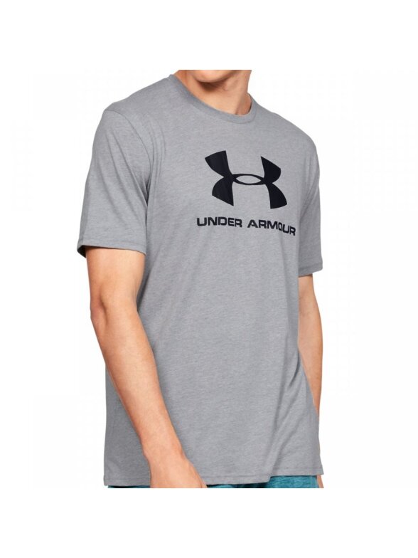 Under Armour Sportstyle Logo SS vyriški marškinėliai pilki 1329590 036
