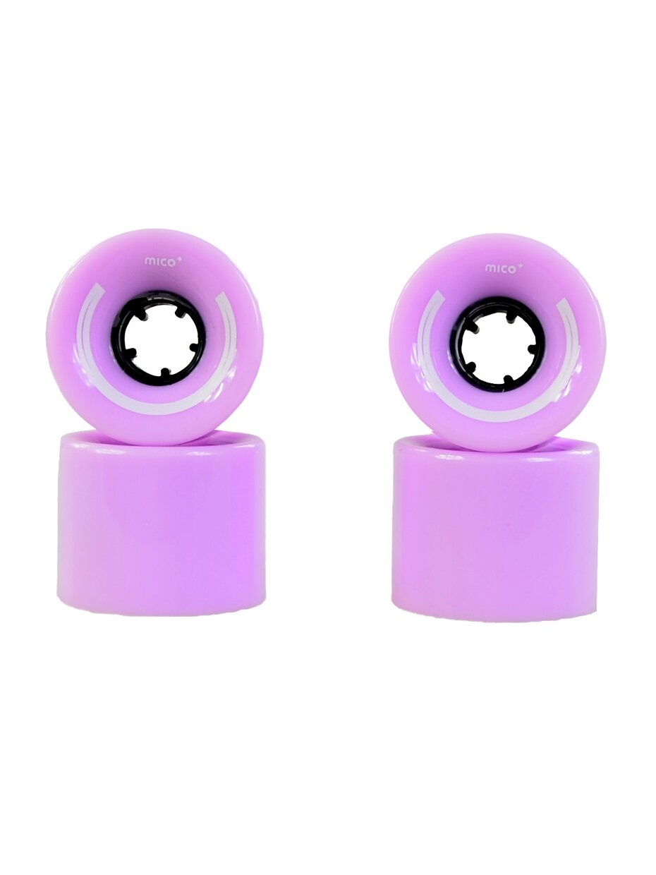 Mico ratukai plastikinei riedlentei 60x45mm, 4 vnt, violetiniai Mico ratukai plastikinei riedlentei 60x45mm, 4 vnt, violetiniai