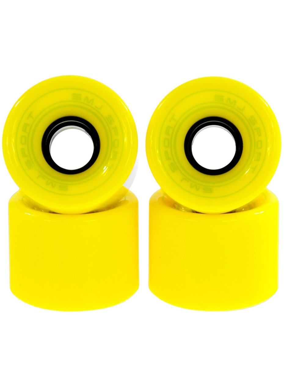 SMJ ratukai plastikinei riedlentei 60x45mm, 4 vnt, geltoni SMJ ratukai plastikinei riedlentei 60x45mm, 4 vnt, geltoni