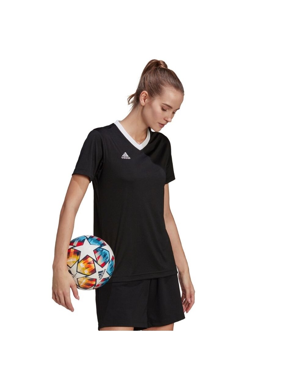 Adidas Entrada 22 Jsy moteriški marškinėliai, juodi H57572 3 Adidas Entrada 22 Jsy moteriški marškinėliai, juodi H57572 3