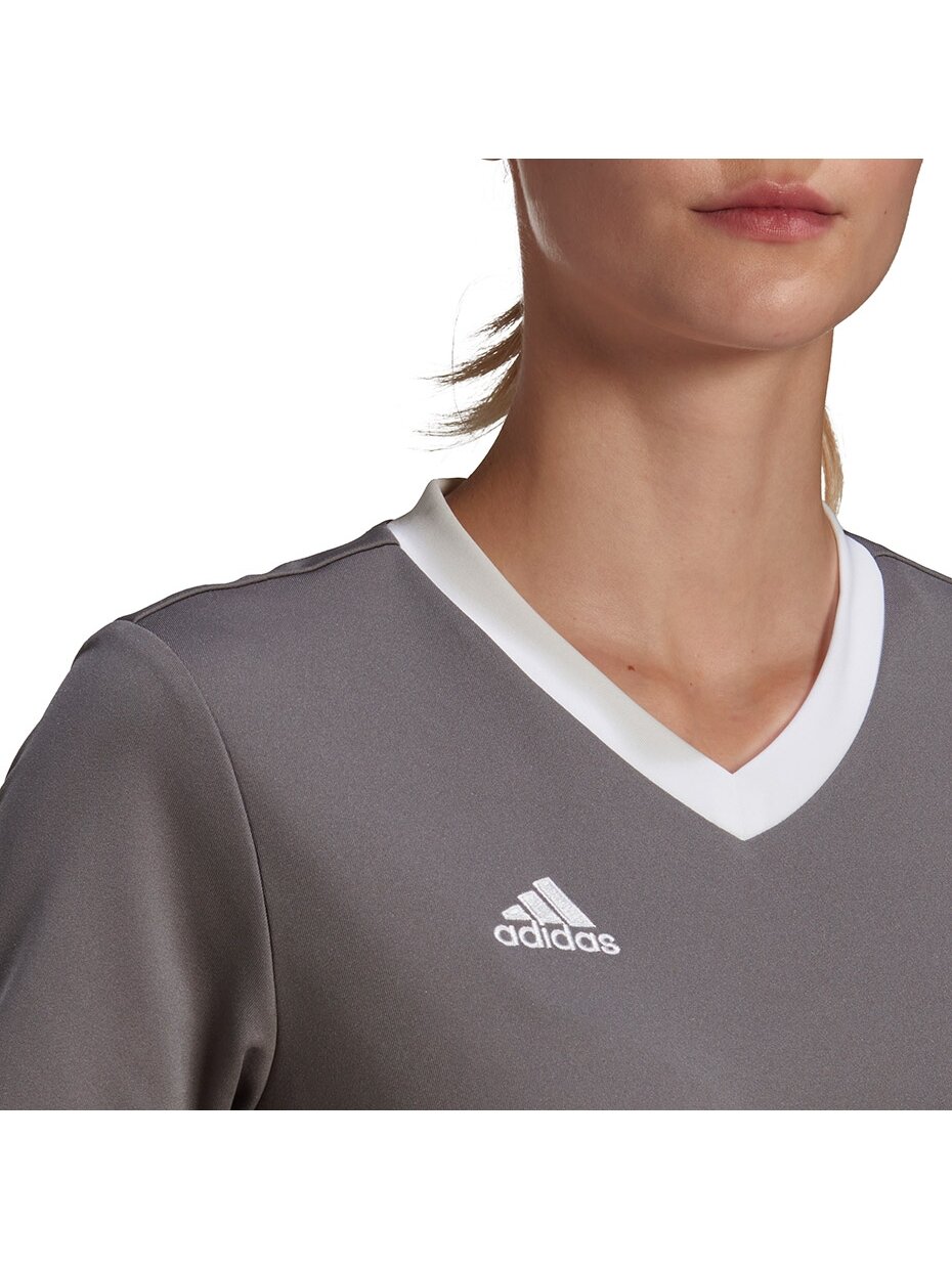 Adidas Entrada 22 Jsy moteriški marškinėliai, pilki H59848 6 Adidas Entrada 22 Jsy moteriški marškinėliai, pilki H59848 6