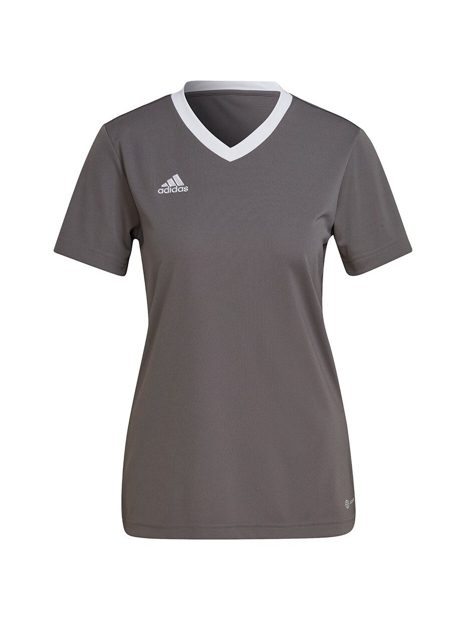 Adidas Entrada 22 Jsy moteriški marškinėliai, pilki H59848 Adidas Entrada 22 Jsy moteriški marškinėliai, pilki H59848