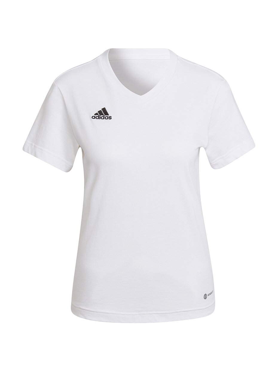Adidas Entrada 22 Tee moteriški marškinėliai, balti HC0442 Adidas Entrada 22 Tee moteriški marškinėliai, balti HC0442