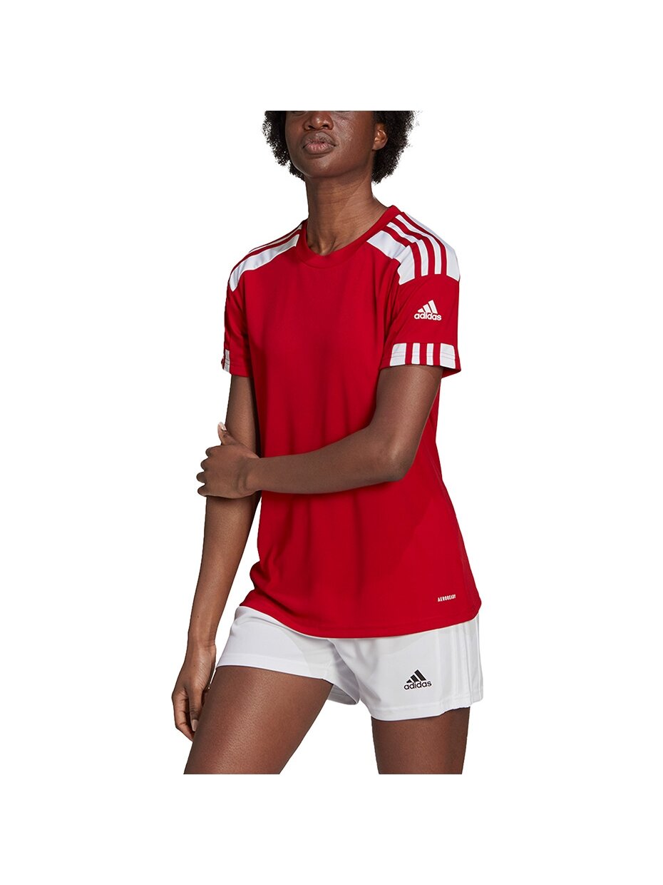 Adidas Squadra 21 Jersey moteriški marškinėliai raudoni GN5758 2 Adidas Squadra 21 Jersey moteriški marškinėliai raudoni GN5758 2
