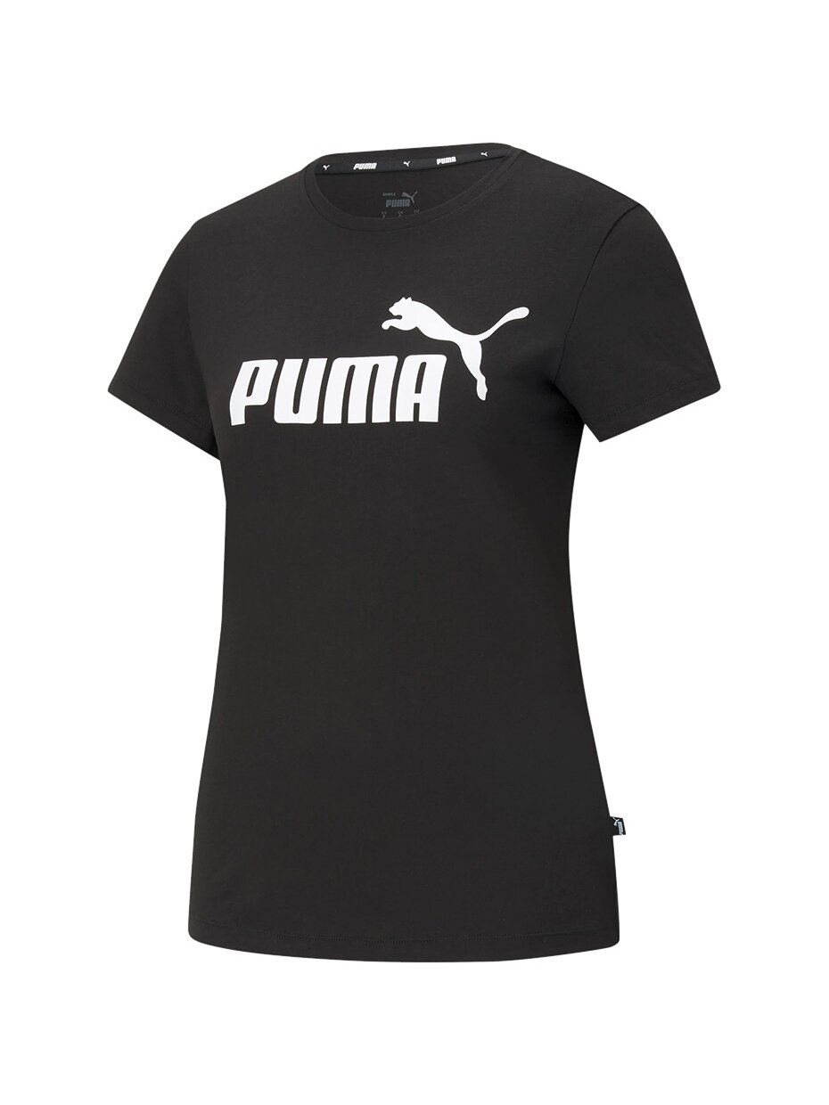 Puma ESS Logo Tee moteriški marškinėliai juodi 586774 01