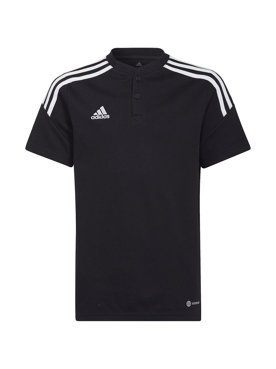 Adidas Condivo 22 Polo vaikiški marškinėliai, juodi H44110 Adidas Condivo 22 Polo vaikiški marškinėliai, juodi H44110