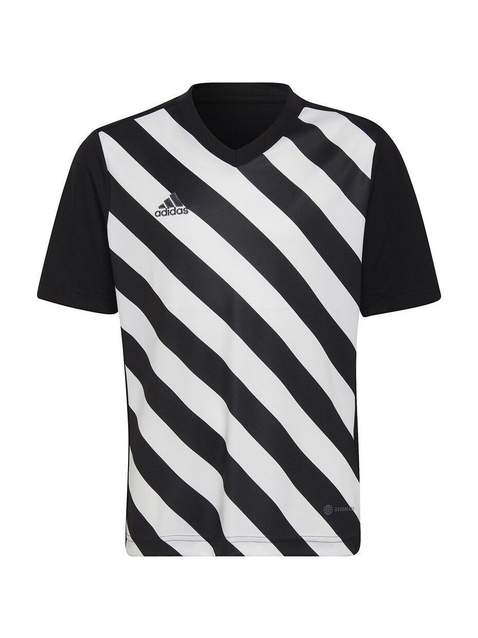 Adidas Entrada 22 Graphic Jersey vaikiški marškinėliai, juodai balti HF0123