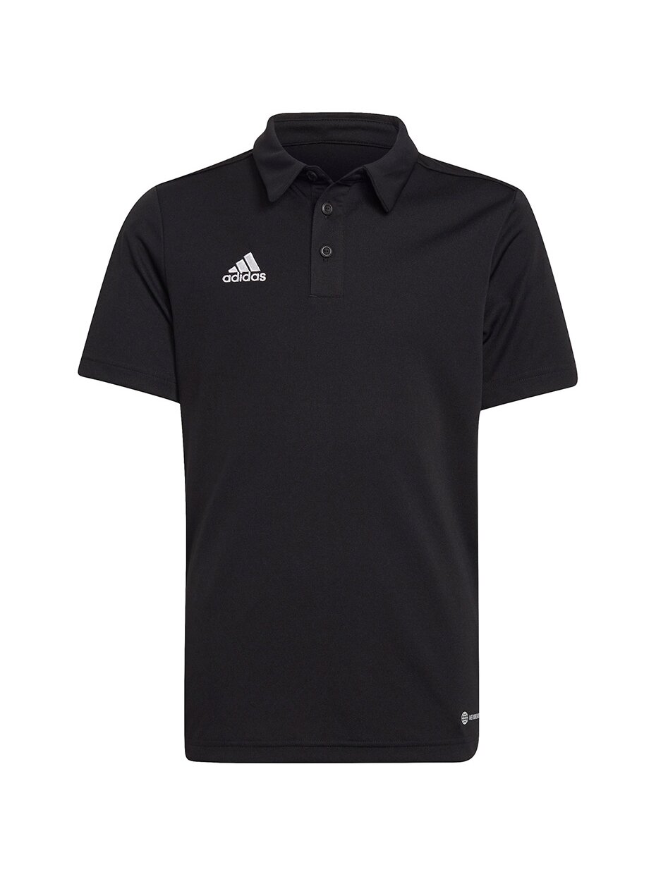 Adidas Entrada 22 Polo vaikiški marškinėliai, juodi H57481 Adidas Entrada 22 Polo vaikiški marškinėliai, juodi H57481