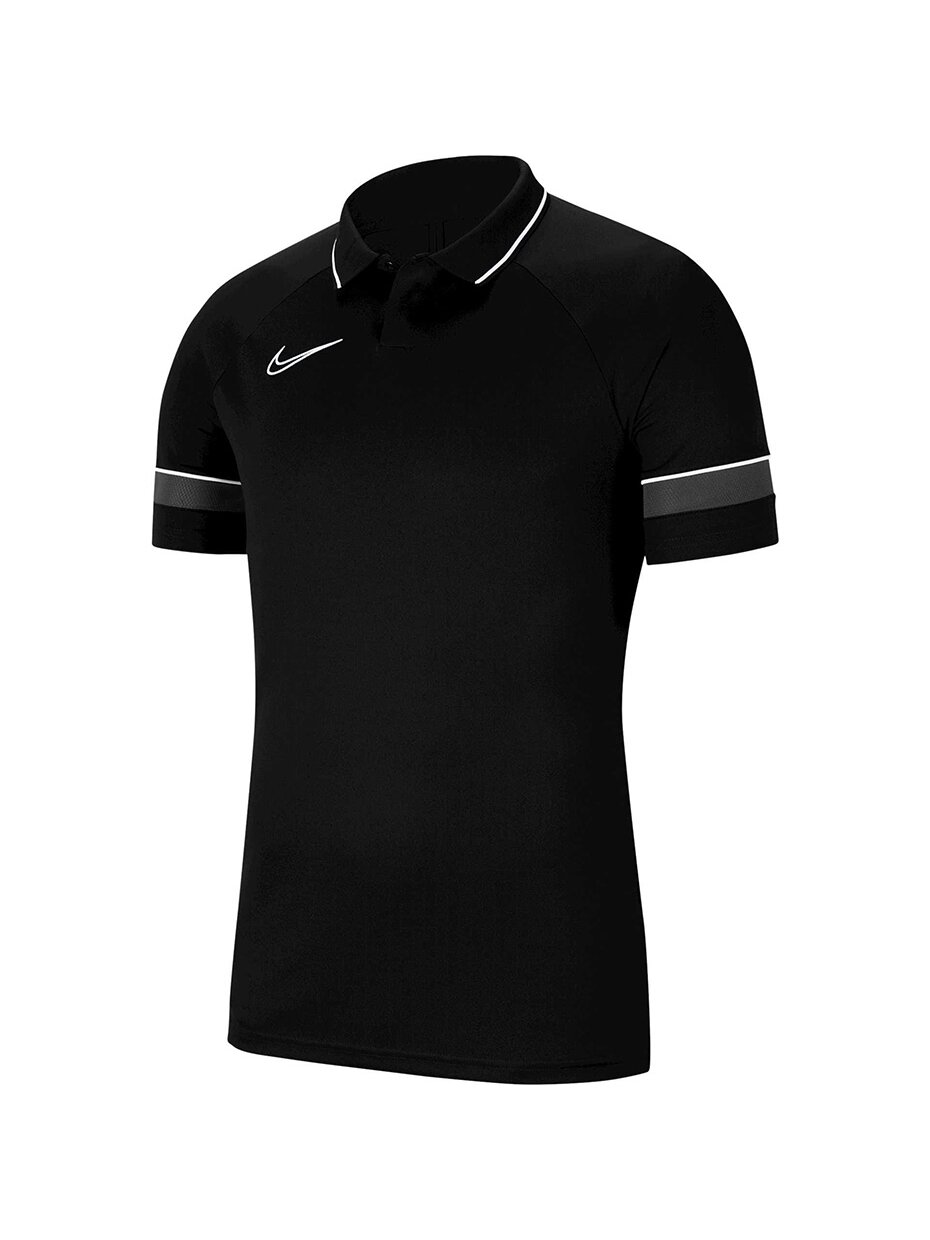 Nike Dri-FIT Academy 21 Polo SS vaikiški marškinėliai juodi CW6106 014 Nike Dri-FIT Academy 21 Polo SS vaikiški marškinėliai juodi CW6106 014