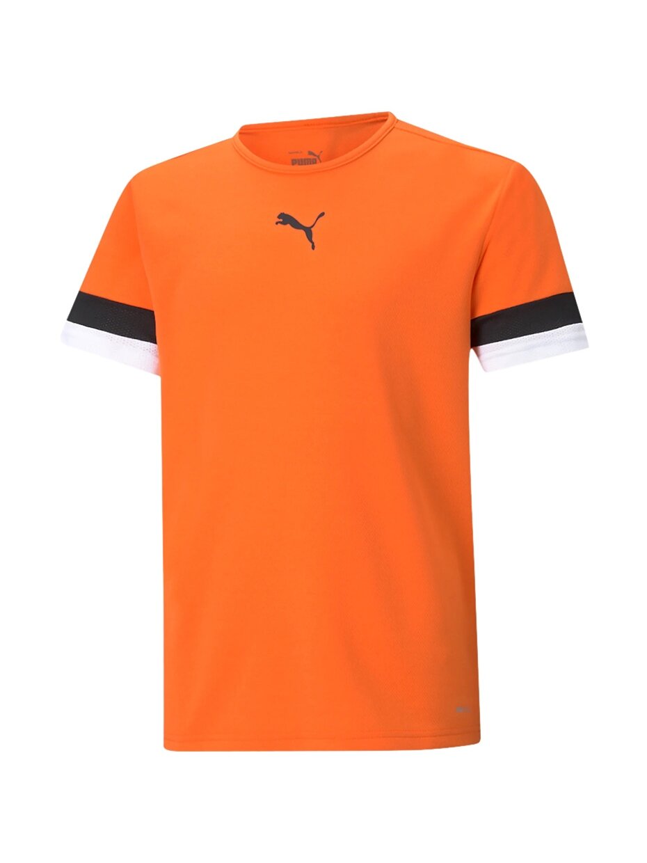 Puma teamRISE Jersey Jr vaikiški marškinėliai oranžiniai 704938 08 Puma teamRISE Jersey Jr vaikiški marškinėliai oranžiniai 704938 08
