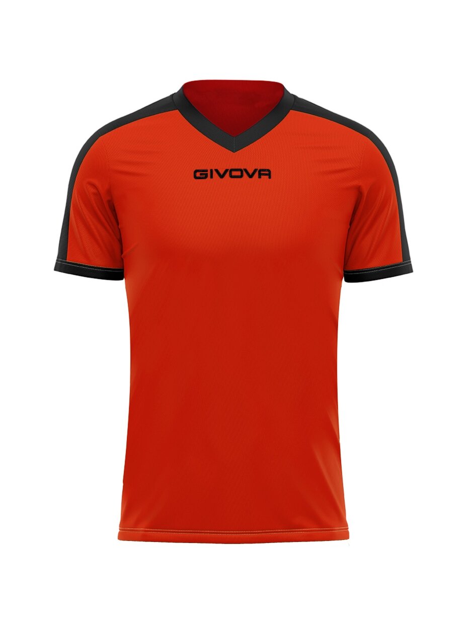 Givova Revolution Interlock marškinėliai oranžinės-juodos spalvos MAC04 0110 1