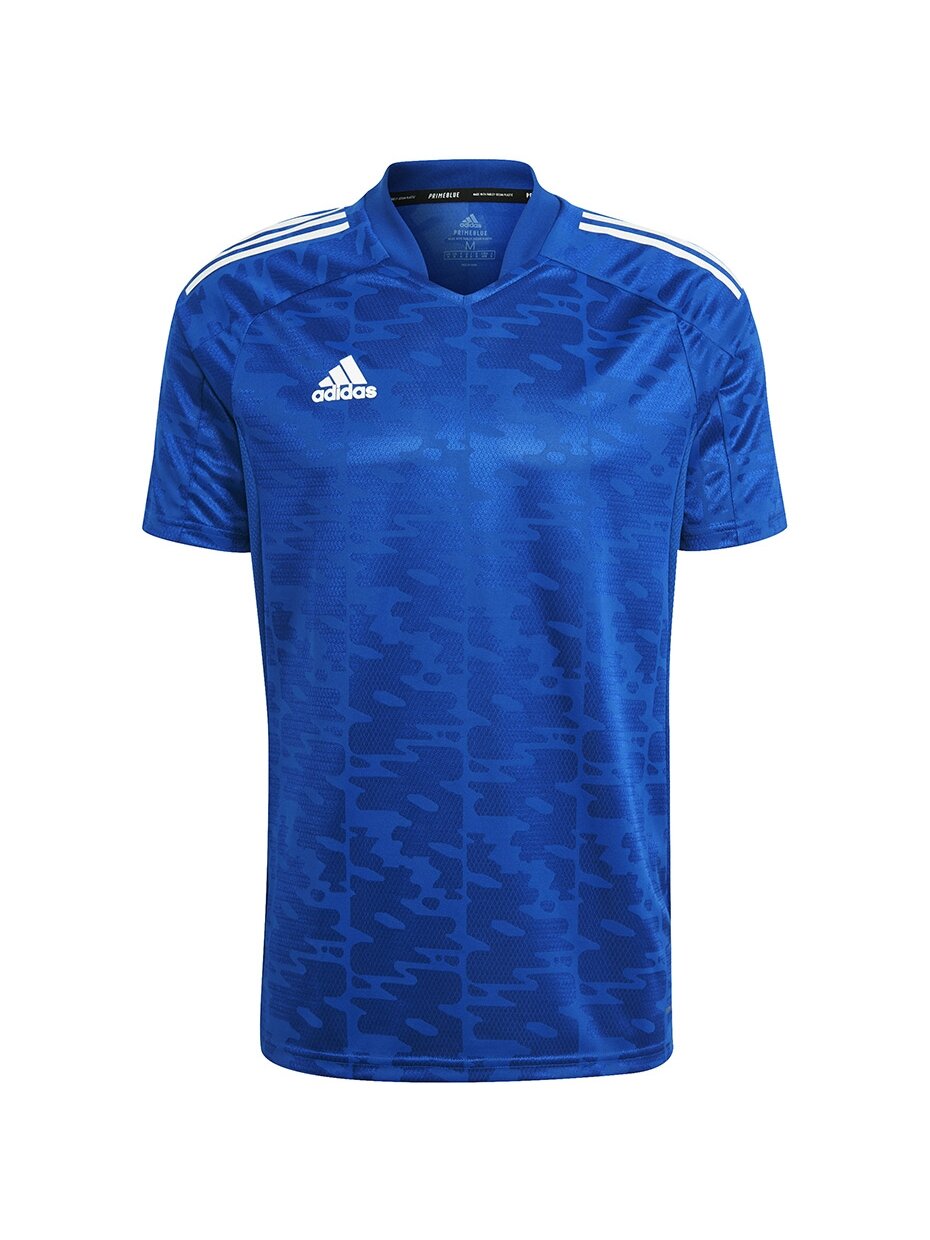 Adidas Condivo 21 Primeblue Jersey vyriški marškinėliai, mėlyni GF3357 Adidas Condivo 21 Primeblue Jersey vyriški marškinėliai, mėlyni GF3357