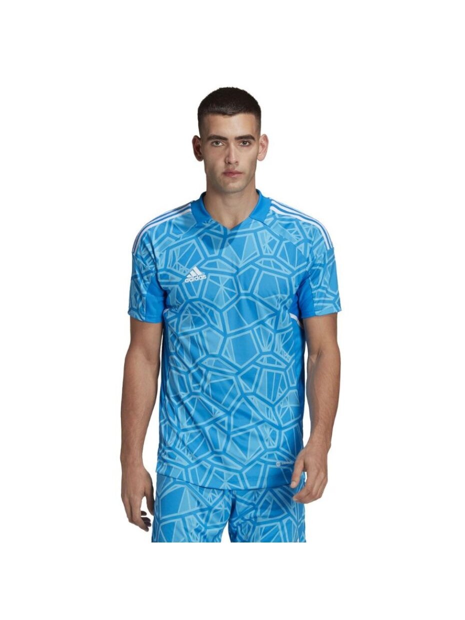 „Adidas Condivo 22“ vartininko marškinėliai trumpomis rankovėmis vyriški marškinėliai, mėlyni HB1623 2 „Adidas Condivo 22“ vartininko marškinėliai trumpomis rankovėmis vyriški marškinėliai, mėlyni HB1623 2