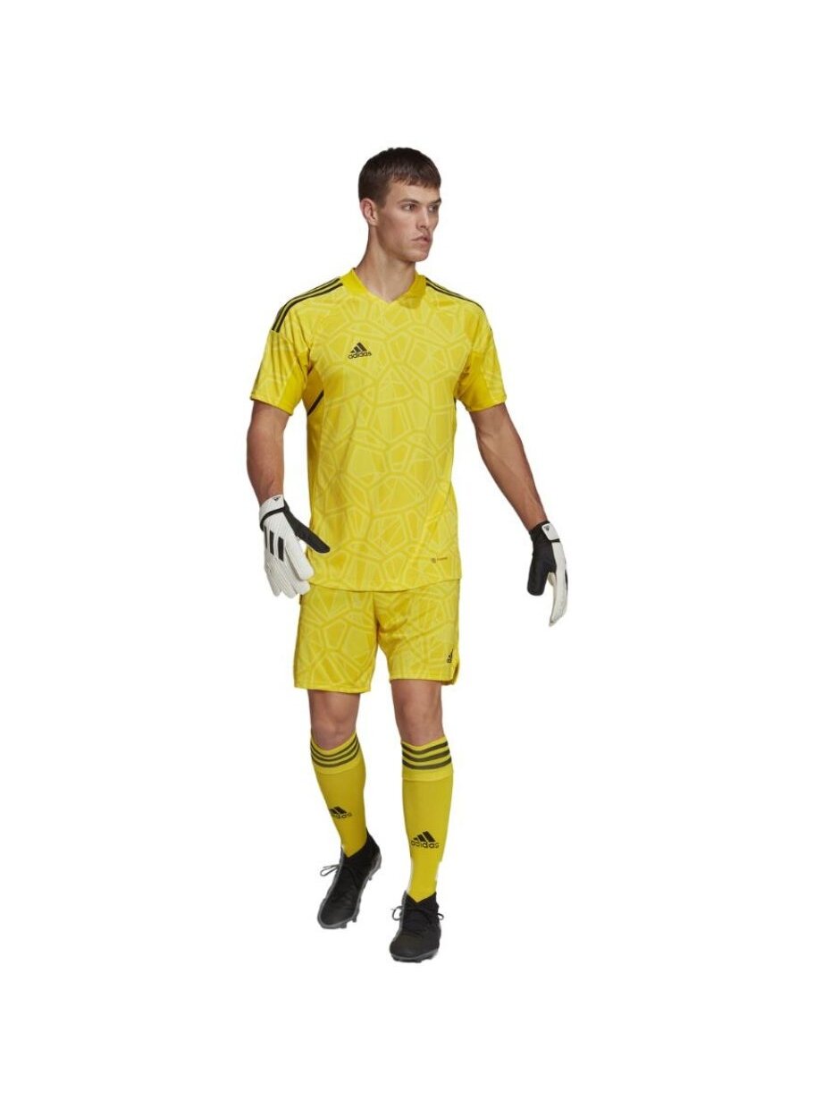 Adidas Condivo 22 Vartininko megztinis trumpomis rankovėmis vyriški marškinėliai, geltoni HF0138 4 Adidas Condivo 22 Vartininko megztinis trumpomis rankovėmis vyriški marškinėliai, geltoni HF0138 4
