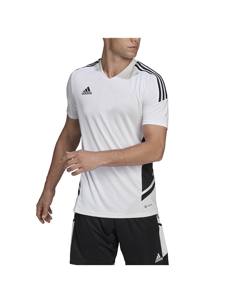 Vyriški marškinėliai Adidas Condivo 22 Jersey V formos iškirptė balta ir juoda HA6290 2 Vyriški marškinėliai Adidas Condivo 22 Jersey V formos iškirptė balta ir juoda HA6290 2