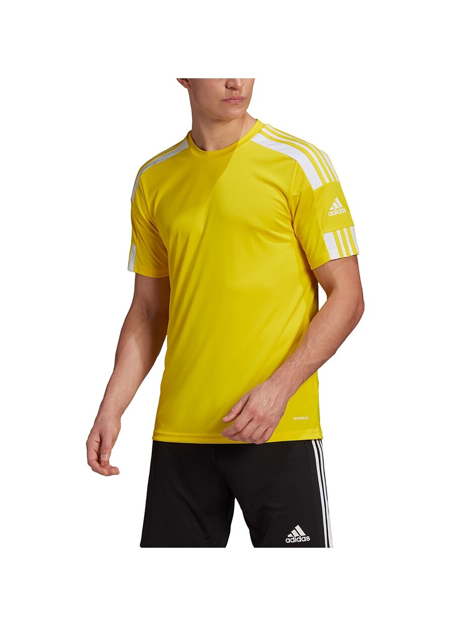 Vyriški marškinėliai Adidas Squadra 21 Jersey trumpomis rankovėmis geltoni GN5728 1 Vyriški marškinėliai Adidas Squadra 21 Jersey trumpomis rankovėmis geltoni GN5728 1