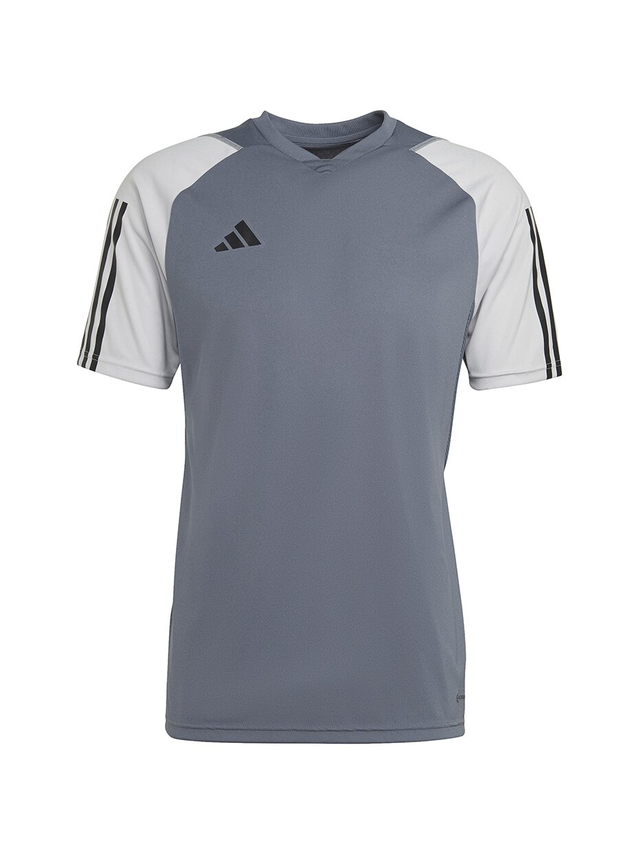 Vyriški marškinėliai Adidas Tiro 23 Competition Jersey pilkos spalvos HP1906 Vyriški marškinėliai Adidas Tiro 23 Competition Jersey pilkos spalvos HP1906