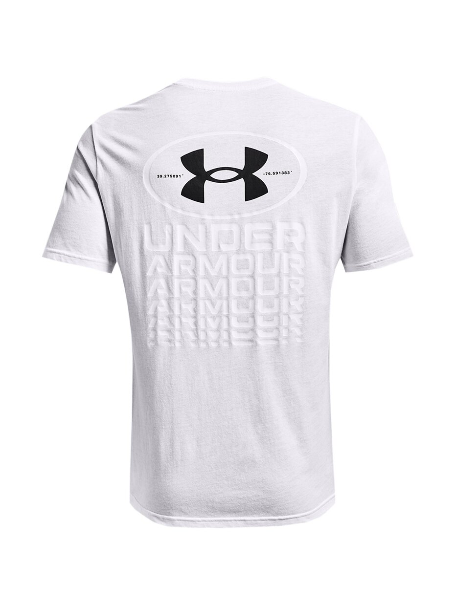 Under Armour Repeat Ss grafika vyriški marškinėliai balti 1371264 100 1