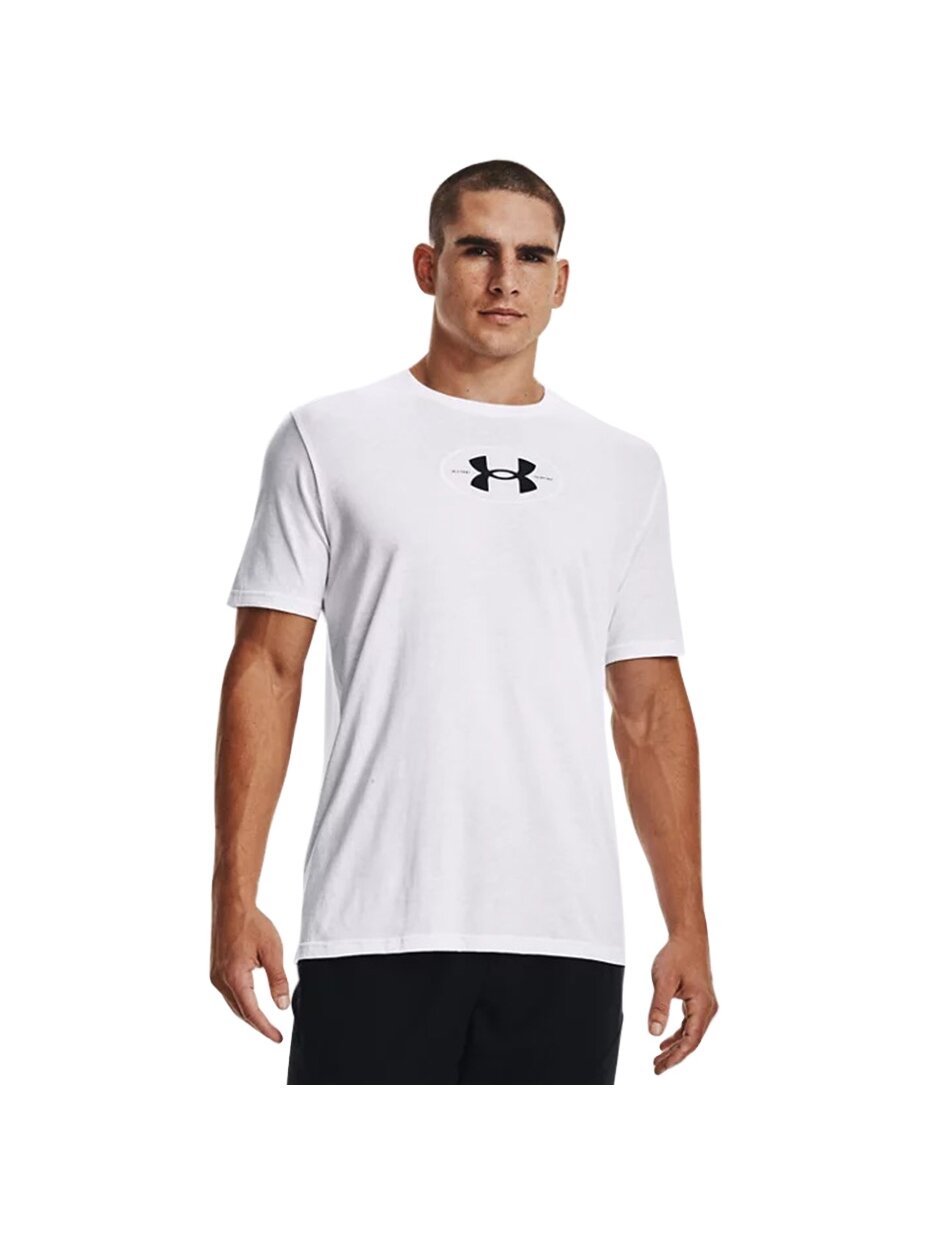 Under Armour Repeat Ss grafika vyriški marškinėliai balti 1371264 100 2