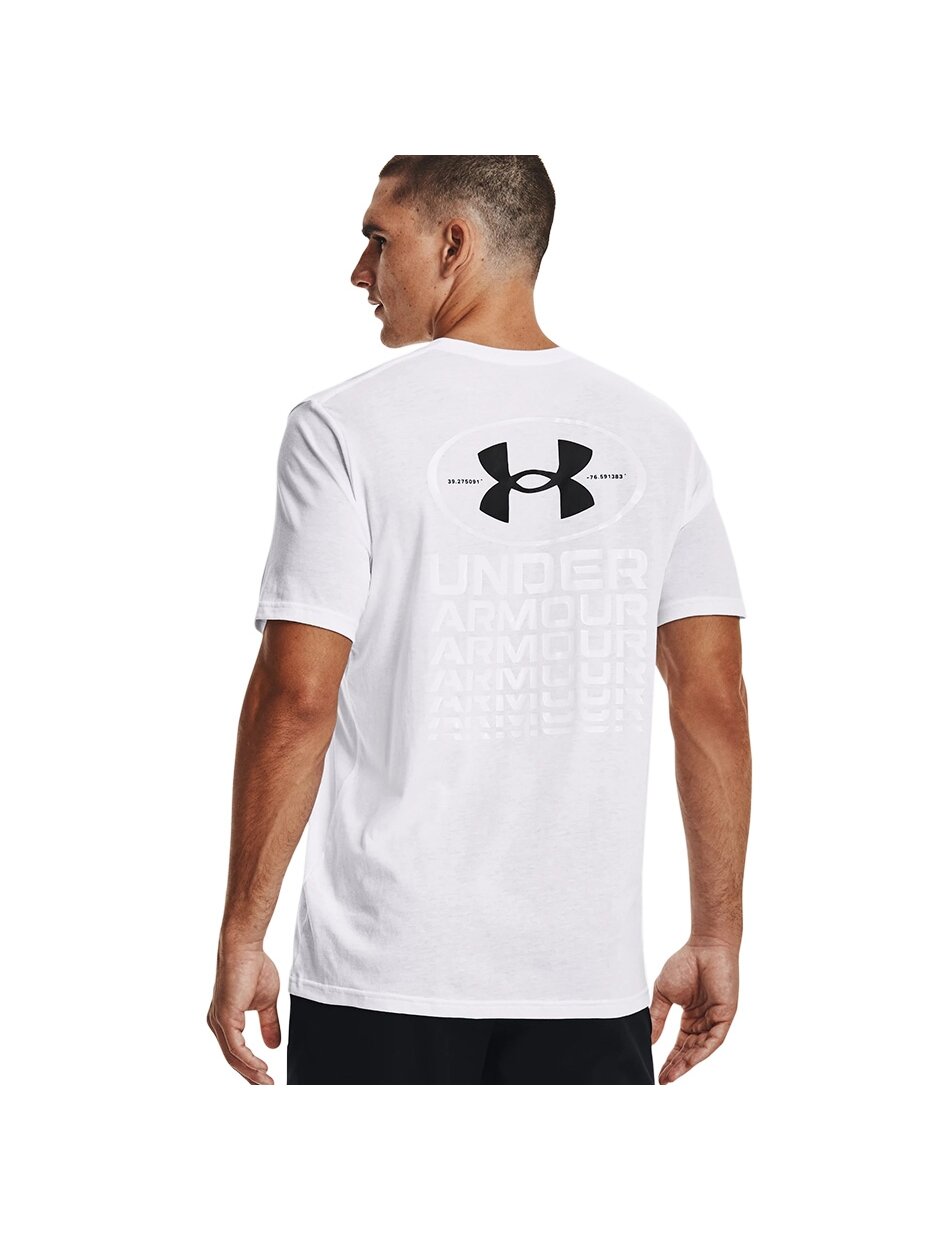 Under Armour Repeat Ss grafika vyriški marškinėliai balti 1371264 100 3