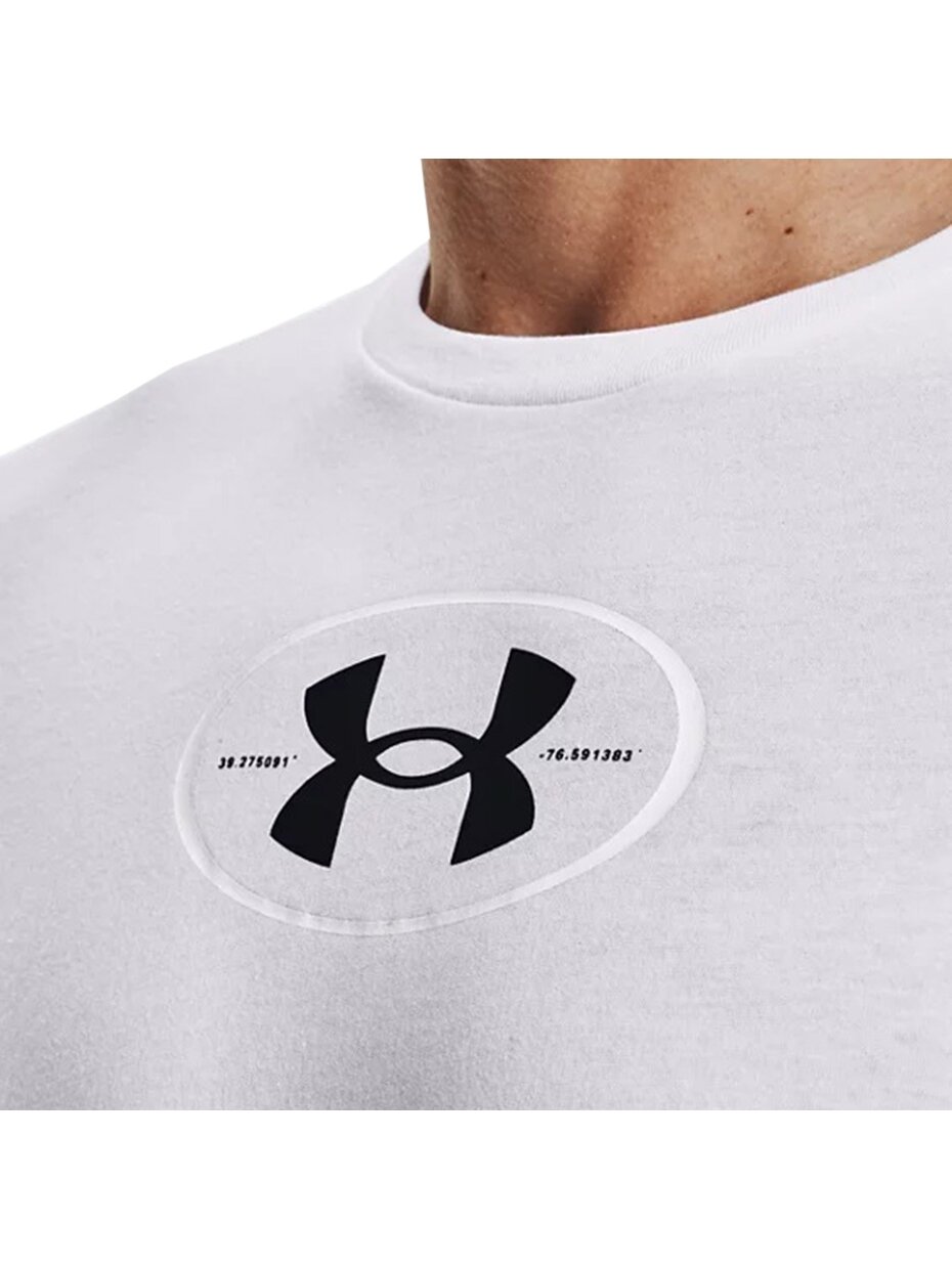 Under Armour Repeat Ss grafika vyriški marškinėliai balti 1371264 100 5
