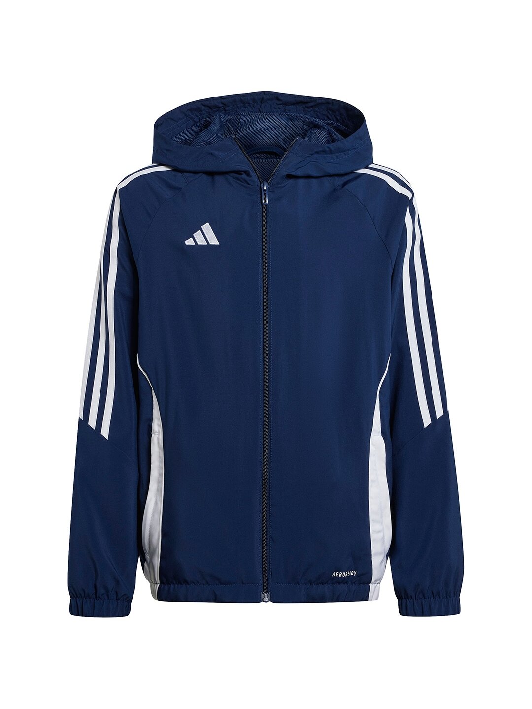 Adidas Tiro 24 vaikiška striukė, tamsiai mėlyna IM8797 Adidas Tiro 24 vaikiška striukė, tamsiai mėlyna IM8797