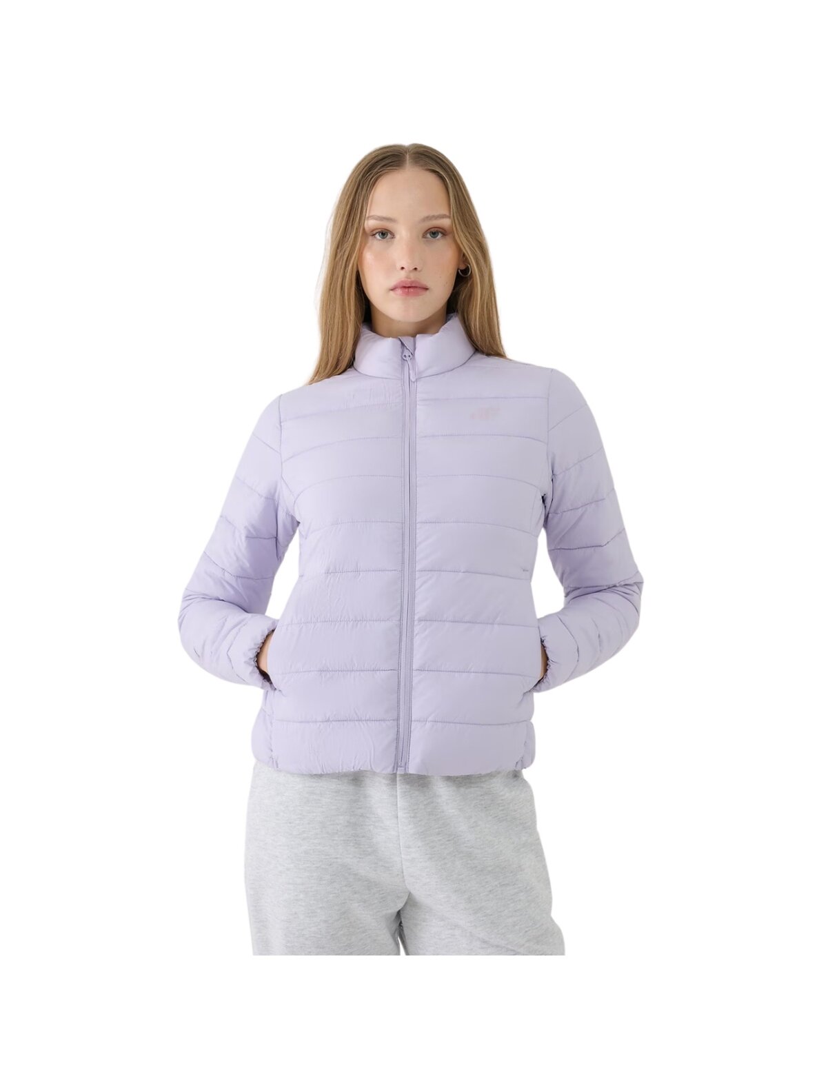 4F Moterų pūkuota striukė F533 šviesiai violetinė 4FWSS25TDJAF533 52S