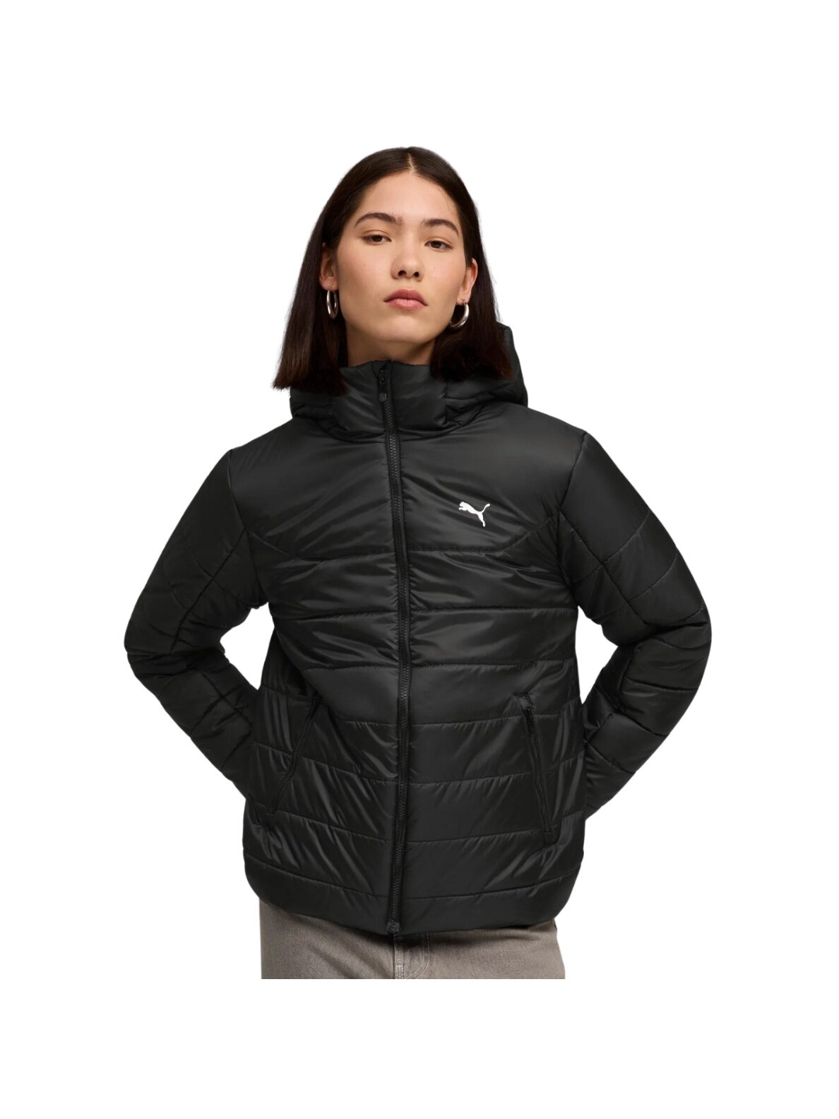 Puma ESS Hooded Padded moterims juoda куртка 685231 01 Puma ESS Hooded Padded moterims juoda куртка 685231 01