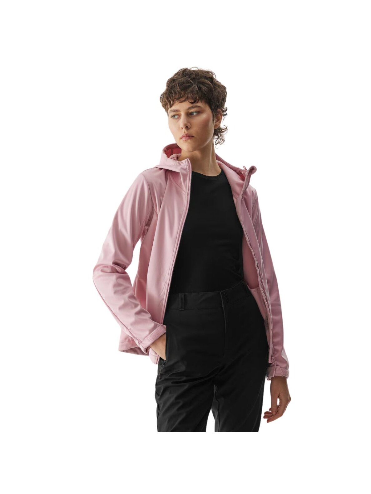 Moteriška softshell striukė 4F F215 šviesiai rožinė 4FWSS24TSOFF215 56S 3