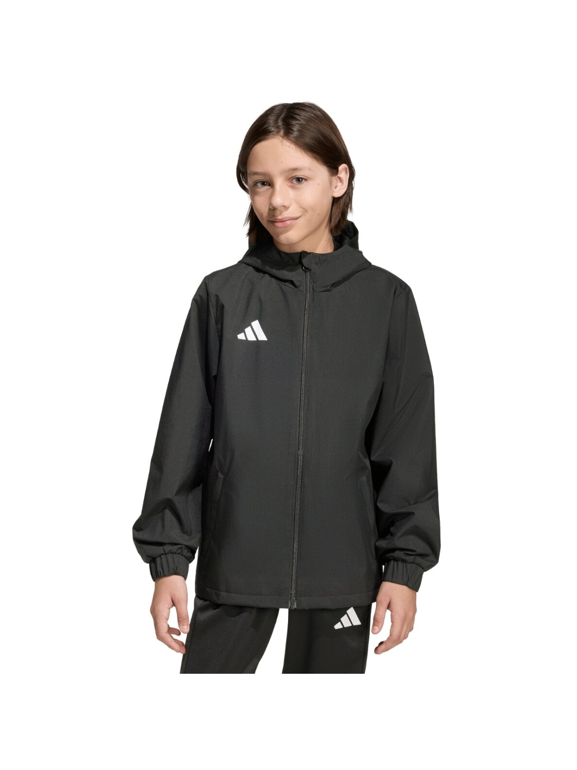 Adidas Entrada 26 All Weather vaikiška striukė juoda JZ9104 3 Adidas Entrada 26 All Weather vaikiška striukė juoda JZ9104 3
