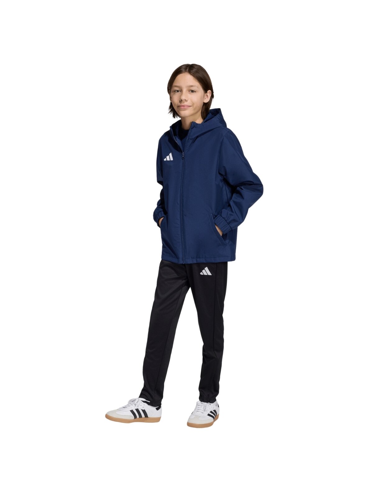 Adidas Entrada 26 All Weather vaikiškas striukė tamsiai mėlyna JZ9103 7 Adidas Entrada 26 All Weather vaikiškas striukė tamsiai mėlyna JZ9103 7