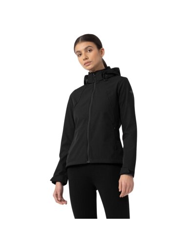 Moteriška 4F softshell striukė giliai juoda H4Z22 SFD001 20S