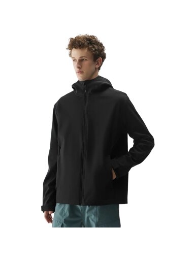4F vyrams softshell striukė M324 giliai juoda