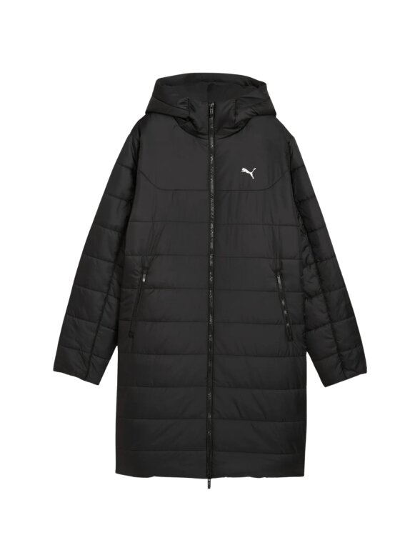 Puma moterims juoda pūkuota parka su kapišonu ESS 685232 01 1