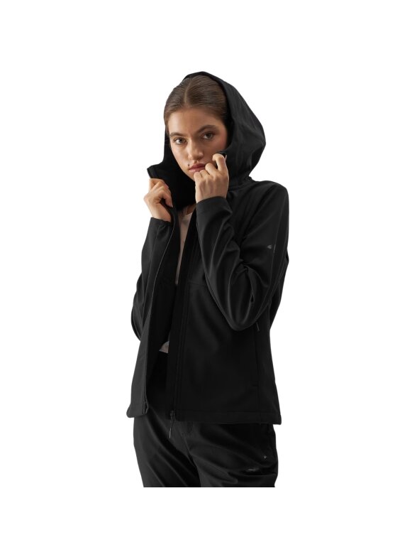 Moteriška softshell striukė 4F F285 giliai juoda 4FWAW24TSOFF285 20S 4