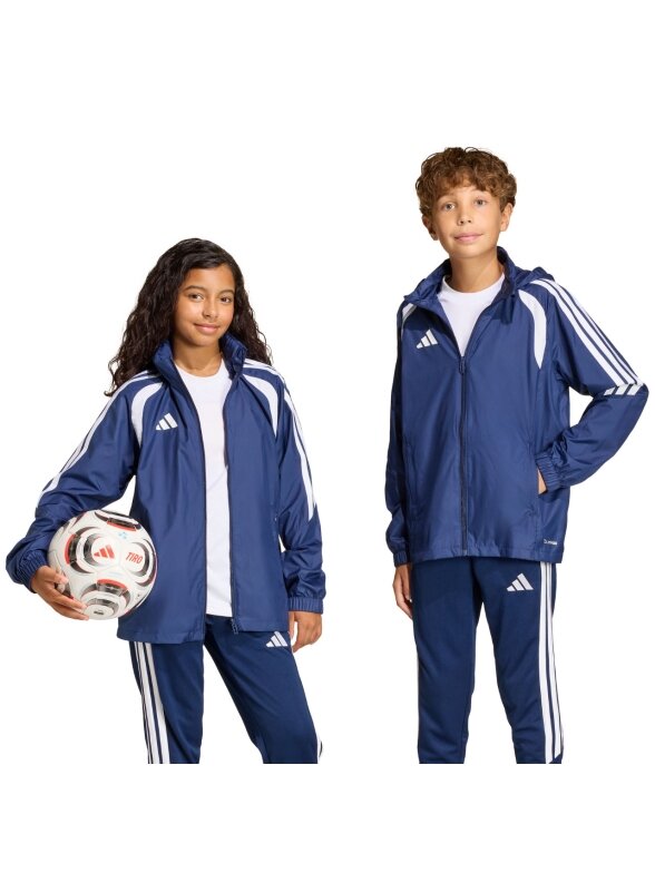 Adidas Tiro 26 League Windbreaker vaikams tamsiai mėlyna JY9725 Adidas Tiro 26 League Windbreaker vaikams tamsiai mėlyna JY9725