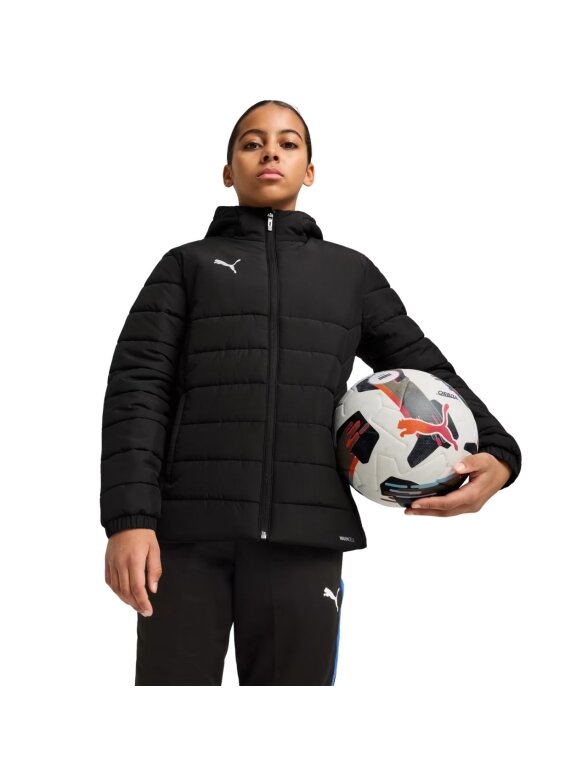 Puma Team Additions Padded Hooded vaikiška striukė juoda 659738 03 Puma Team Additions Padded Hooded vaikiška striukė juoda 659738 03