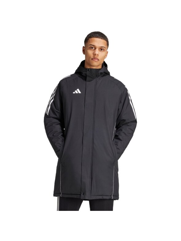 Vyriška Adidas Tiro 24 Stadium Parka striukė, juoda ir balta IJ7391 Vyriška Adidas Tiro 24 Stadium Parka striukė, juoda ir balta IJ7391
